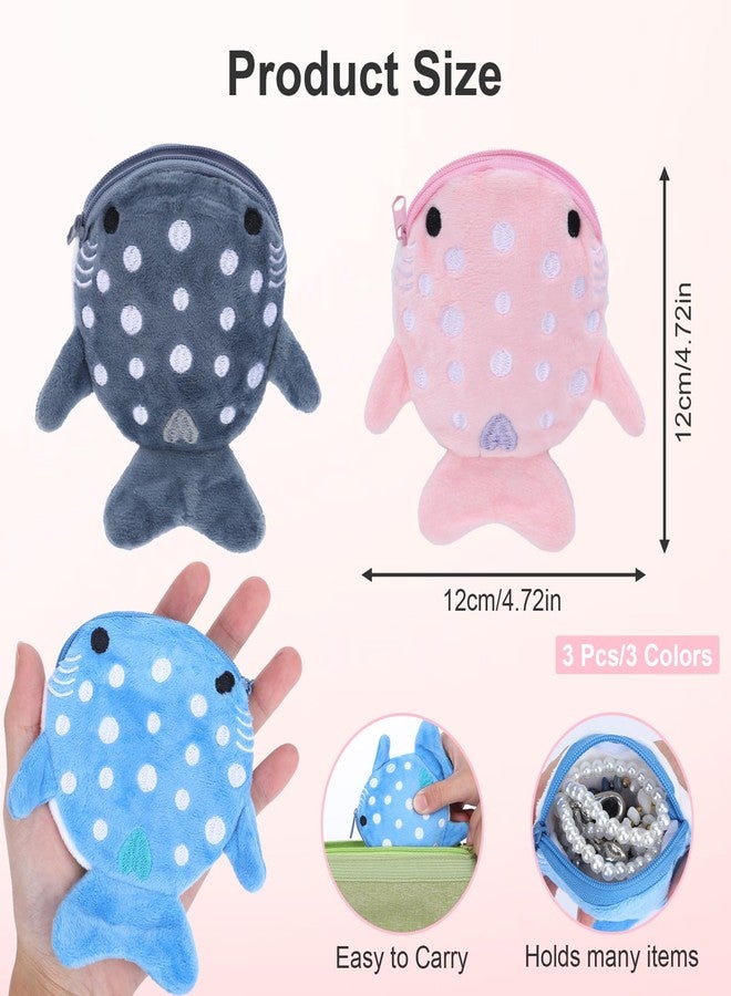 SXoonKing 3Pcs Whale Shark Coin Purse,Cute Wallet,Coin Pouch,Keychain Pouch,Coin Purse Keychain,Shark Stuff,Cute Wallets,Shark Gifts,Kawaii Purse,Small Coin Pouch,Coin Bag Purse for Girls Women - Image 2